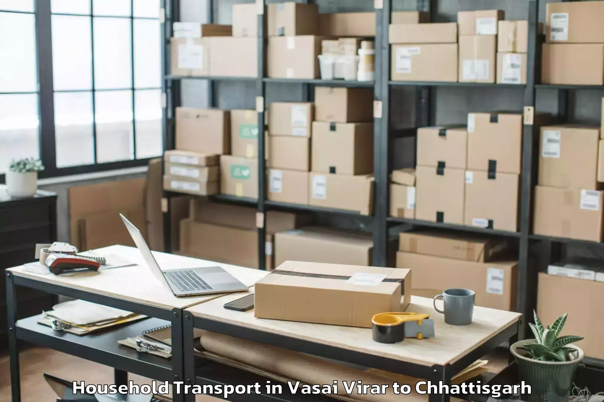 Book Vasai Virar to Dharamjaigarh Household Transport Online